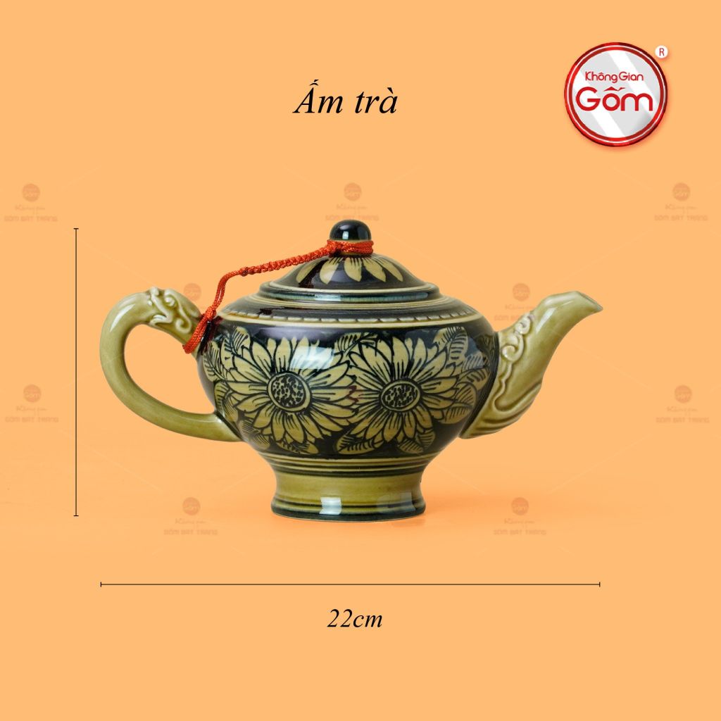 Bộ Ấm Chén Vẽ Tay Hoa Hướng Dương