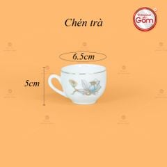 Bộ Trà Ngọn Đèn Hoa Sen Xanh Vẽ Vàng