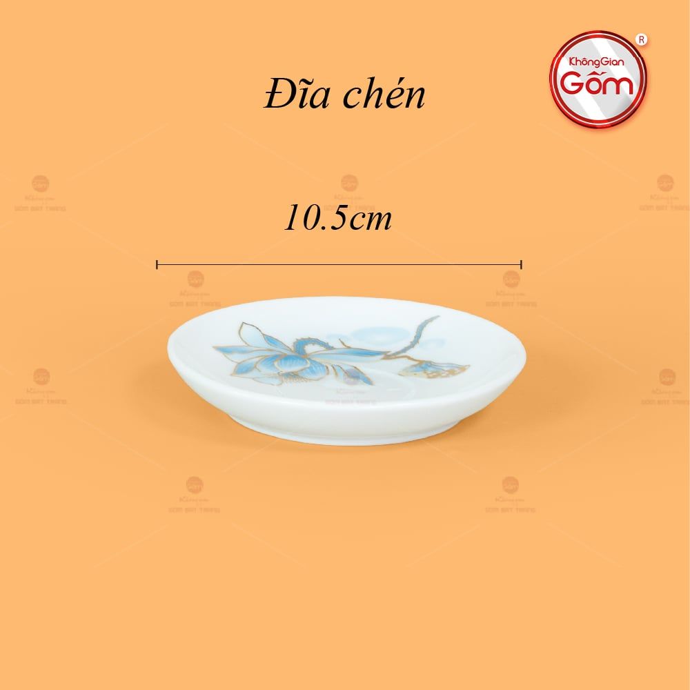 Bộ Trà Bưởi Cành Hoa Sen Xanh Vẽ Vàng