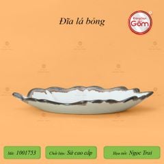 Đĩa Lá Hồng Men Ngọc Trai