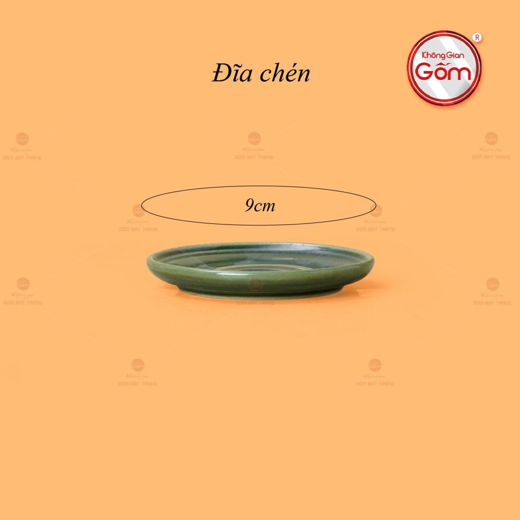 Bộ Ấm Chén Khắc Nổi Hoa Sen Nền Xanh Ngọc