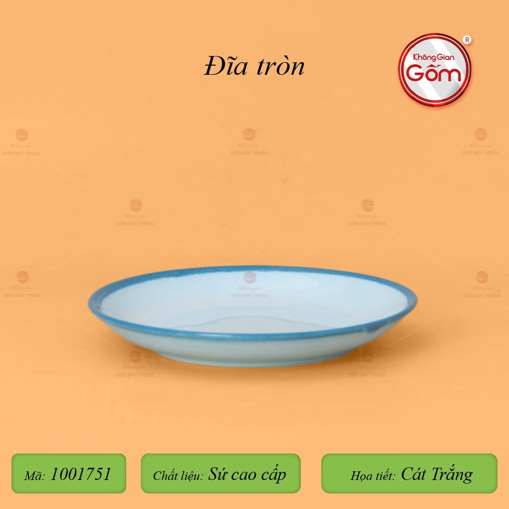 Bộ Bát Đĩa Bát Tràng Men Biển Xanh Cát Trắng