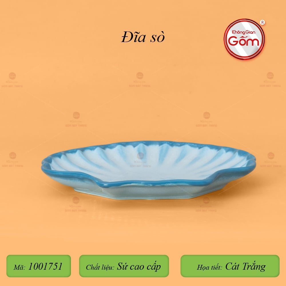 Đĩa Sò Men Biển Xanh Cát Trắng
