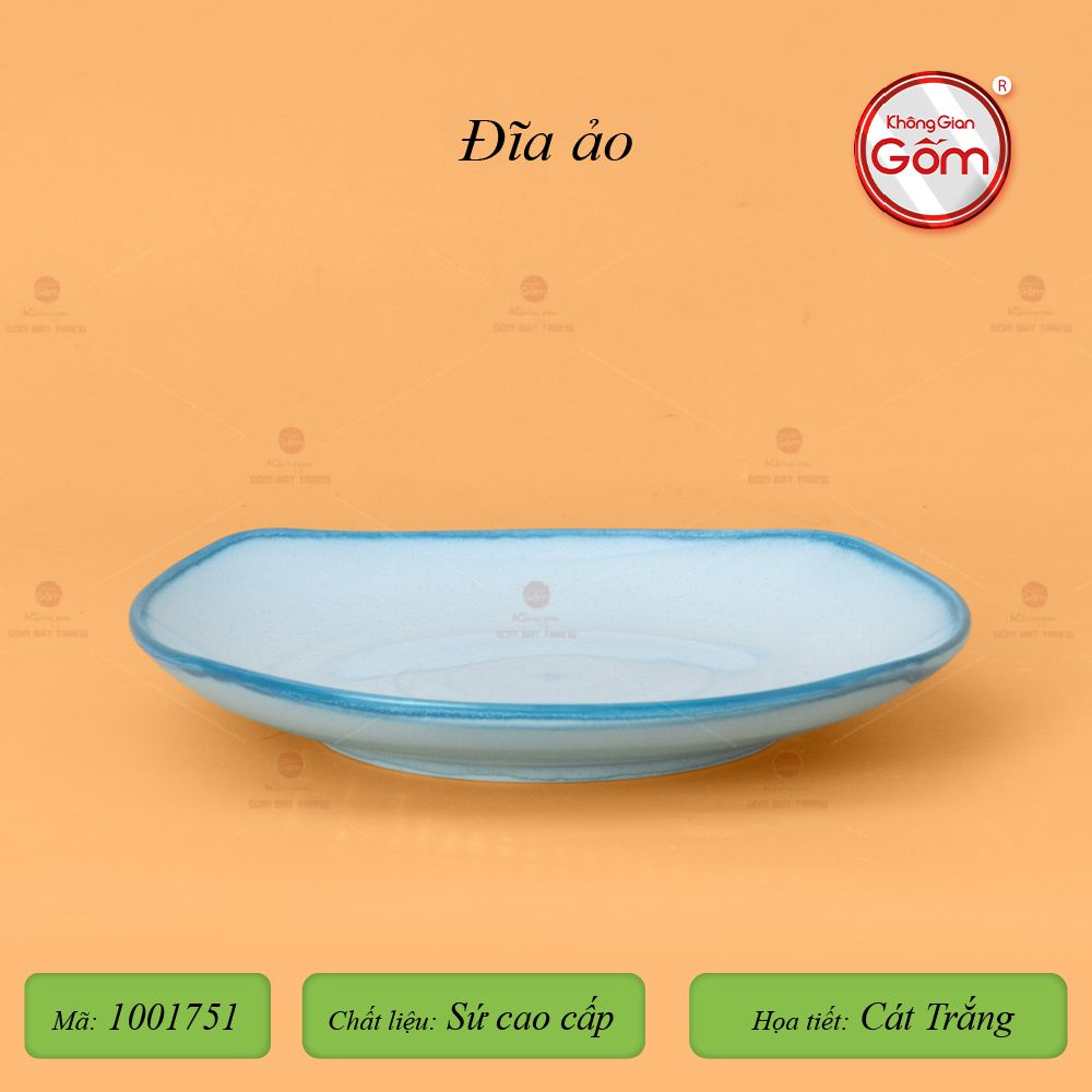 Bộ Bát Đĩa Bát Tràng Men Biển Xanh Cát Trắng