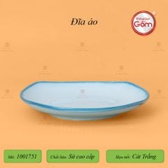 Bộ Bát Đĩa Bát Tràng Men Biển Xanh Cát Trắng