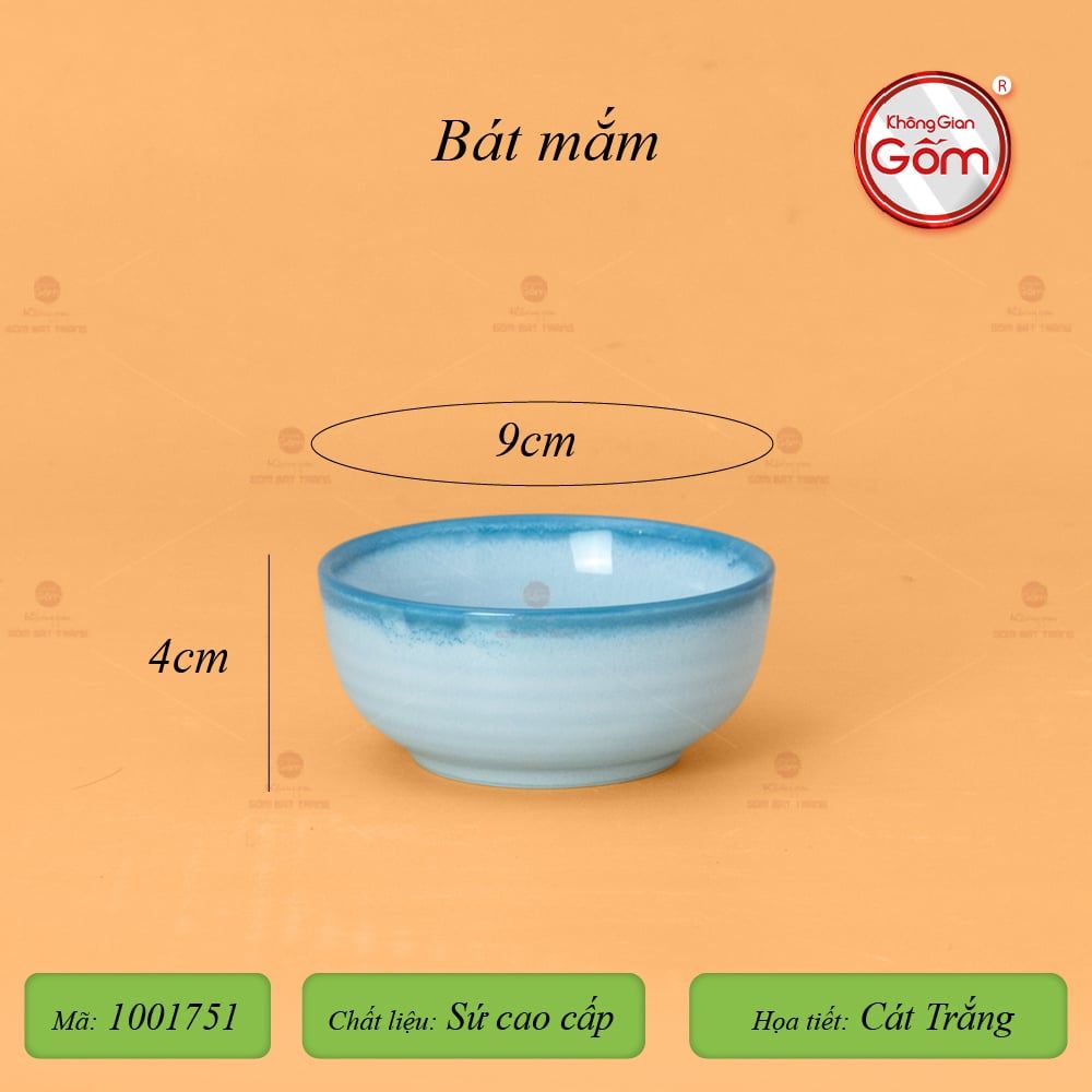 Bộ Bát Đĩa Bát Tràng Men Biển Xanh Cát Trắng