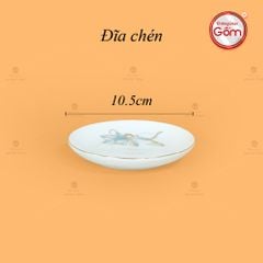 Bộ Trà Đài Các Hoa Sen Xanh Vẽ Vàng