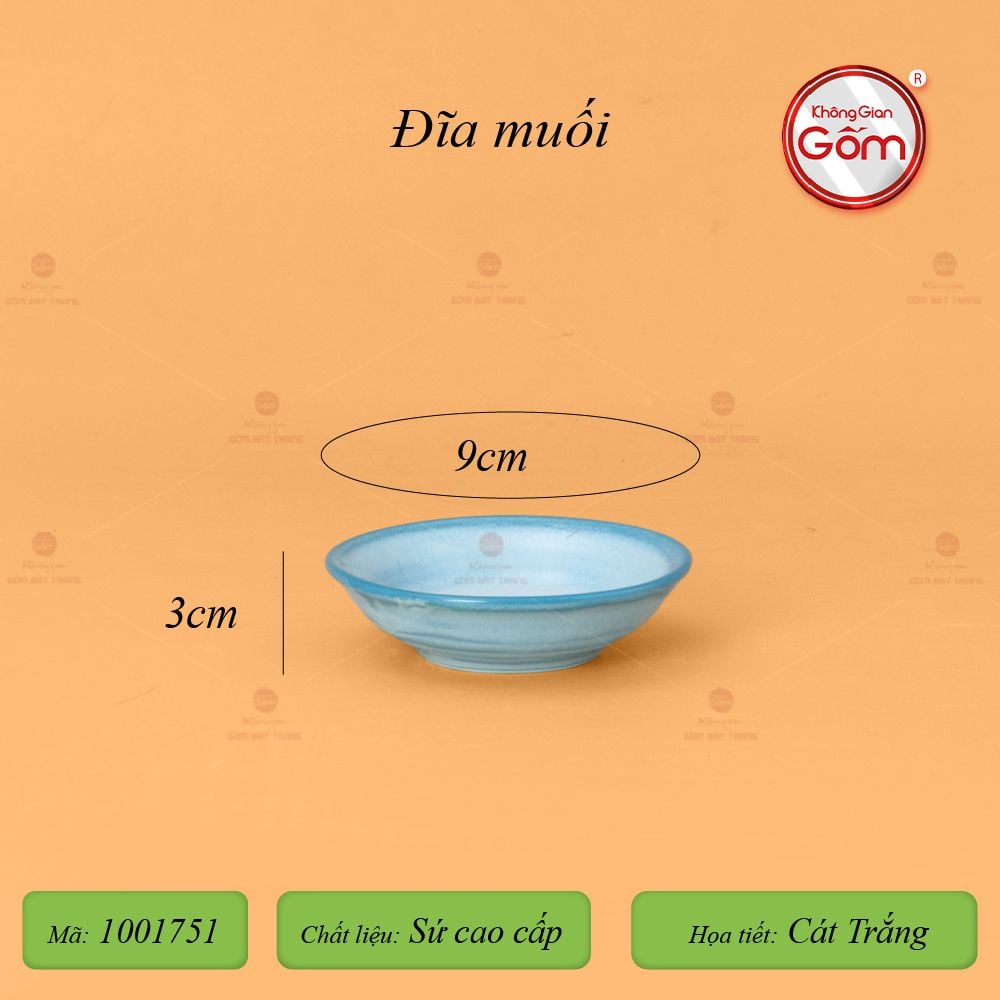 Đĩa Muối Men Biển Xanh Cát Trắng