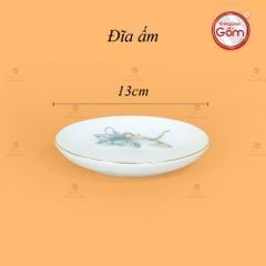 Bộ Trà Đài Các Hoa Sen Xanh Vẽ Vàng