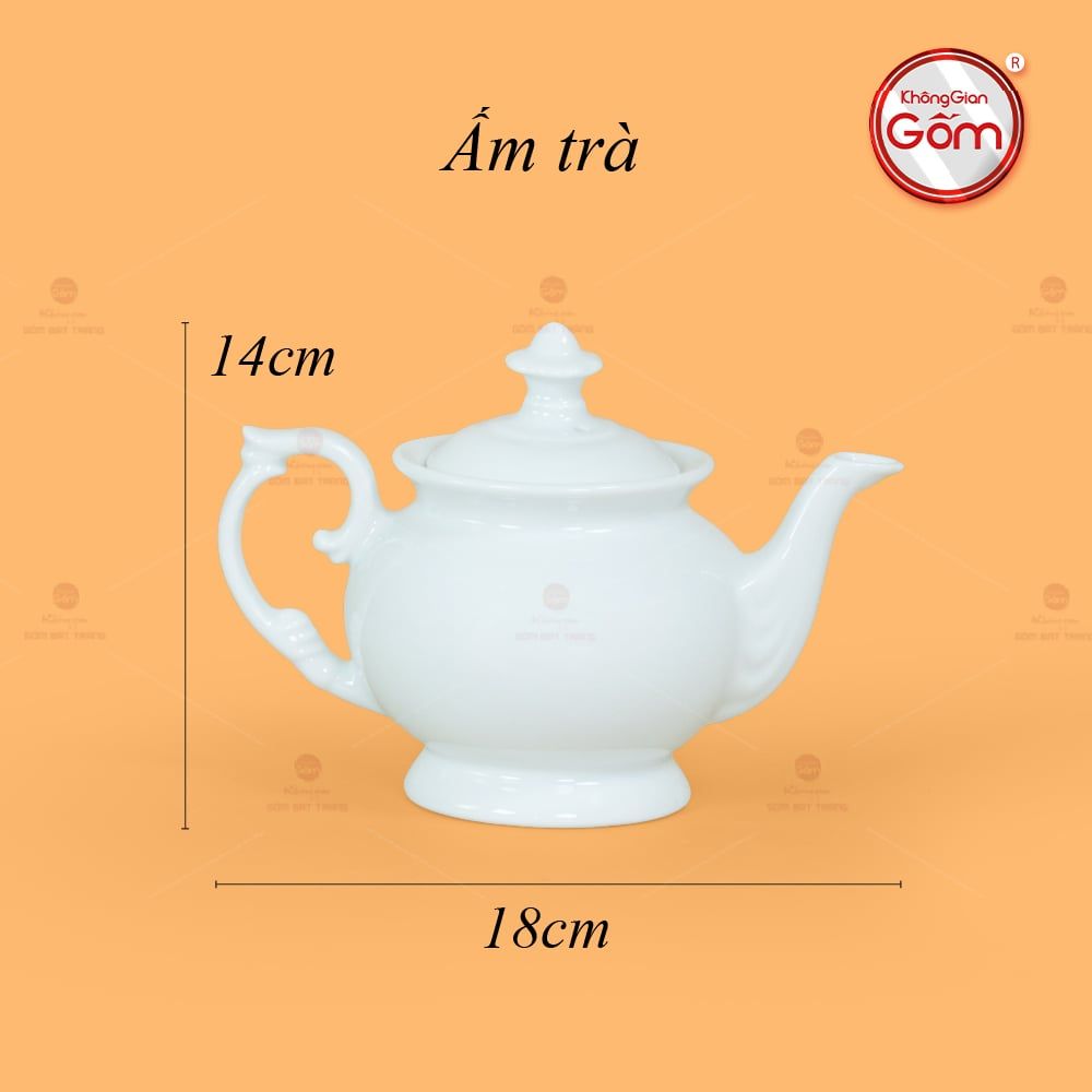 Bộ Trà Men Trắng Đài Các