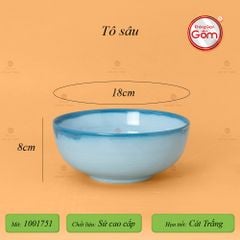Bộ Bát Đĩa Bát Tràng Men Biển Xanh Cát Trắng