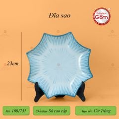 Bộ Bát Đĩa Bát Tràng Men Biển Xanh Cát Trắng