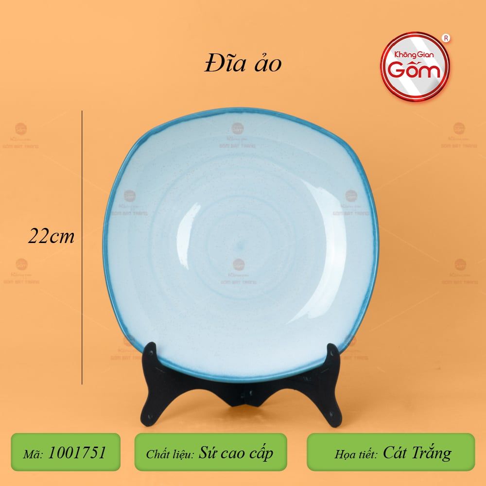 Bộ Bát Đĩa Bát Tràng Men Biển Xanh Cát Trắng