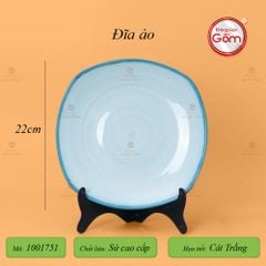 Bộ Bát Đĩa Bát Tràng Men Biển Xanh Cát Trắng