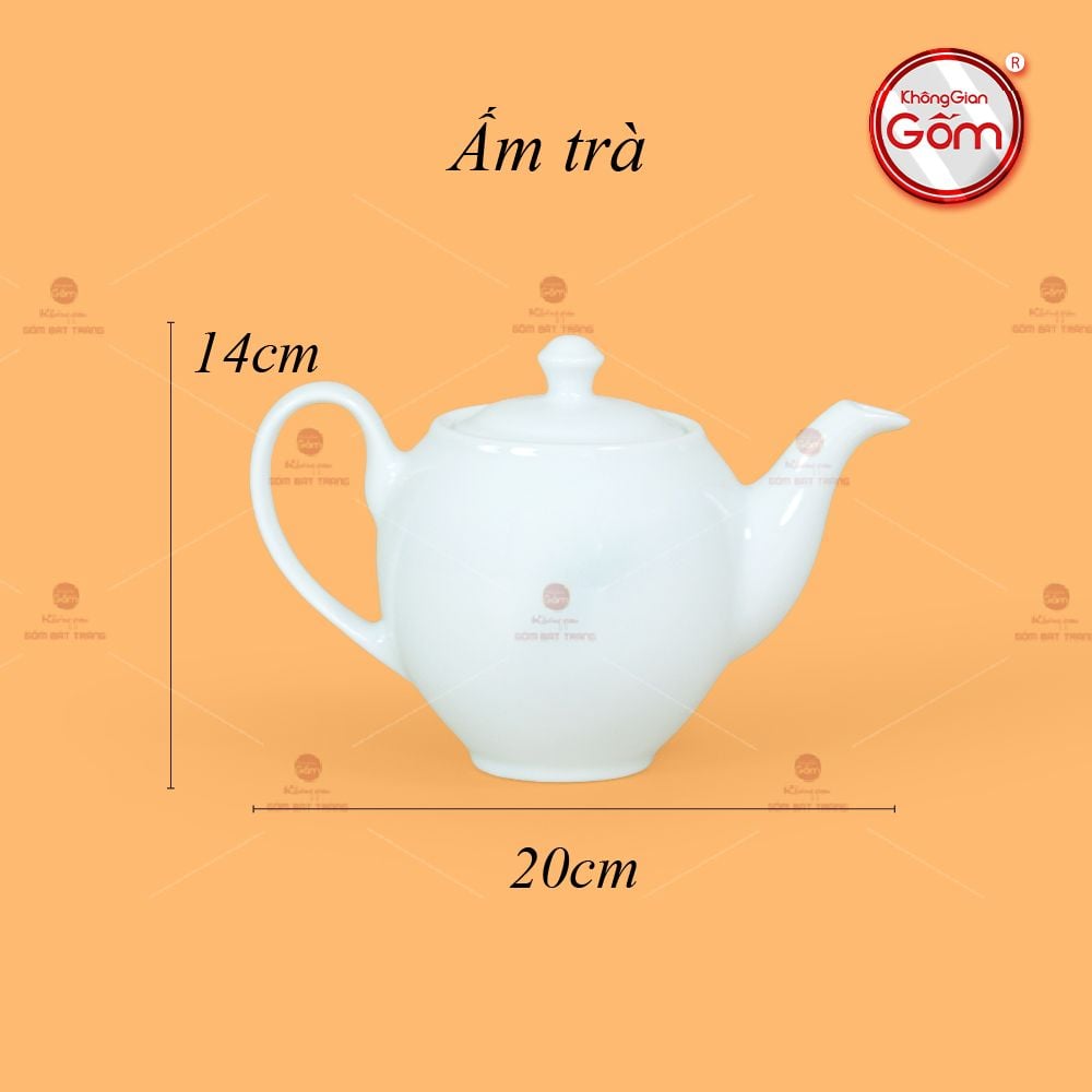 Bộ Trà Men Trắng Dáng Minh Long