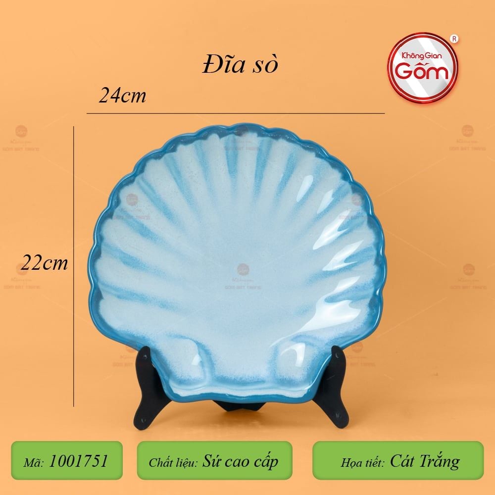 Đĩa Sò Men Biển Xanh Cát Trắng
