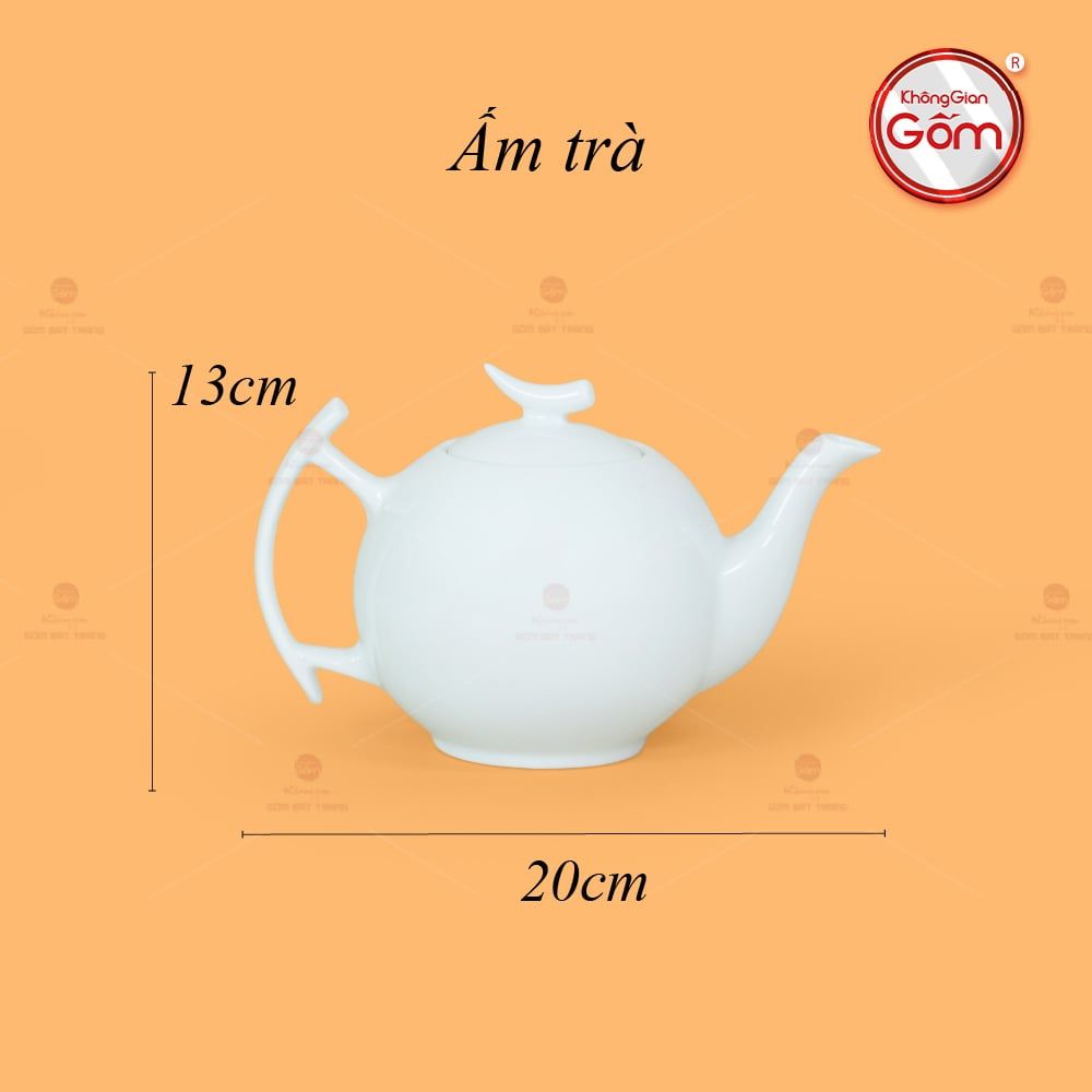 Bộ Trà Men Trắng Bưởi Cành