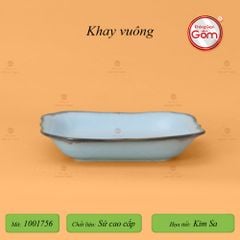 Đĩa Khay Vuông Men Biển Kim Sa
