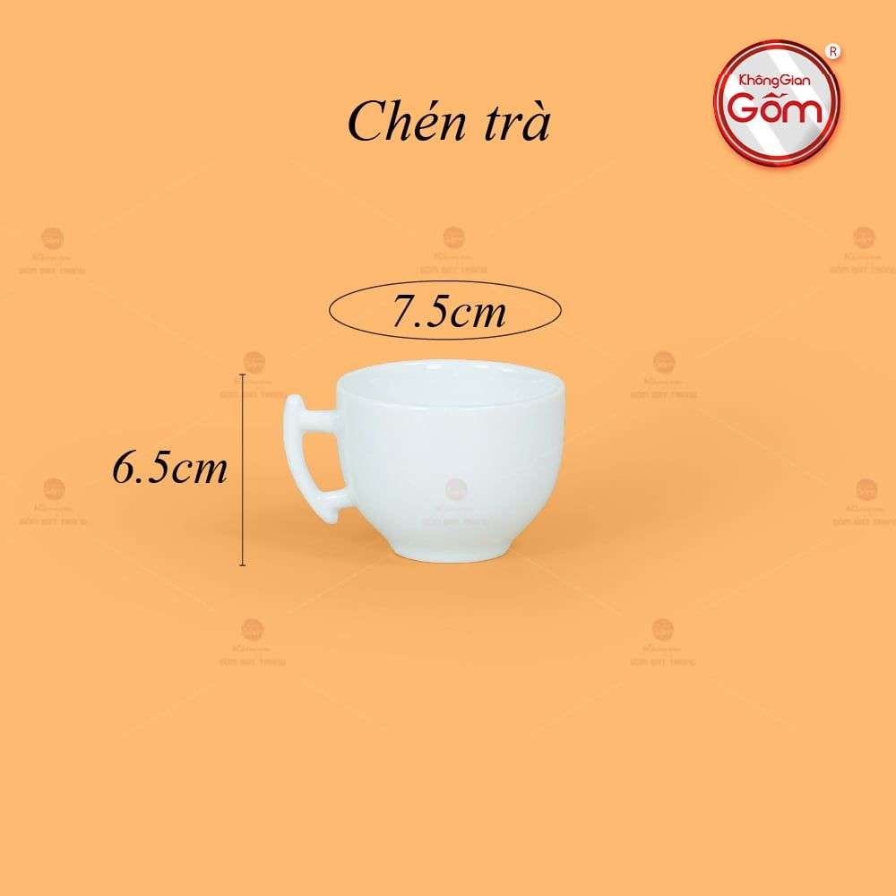 Bộ Trà Men Trắng Bưởi Cành