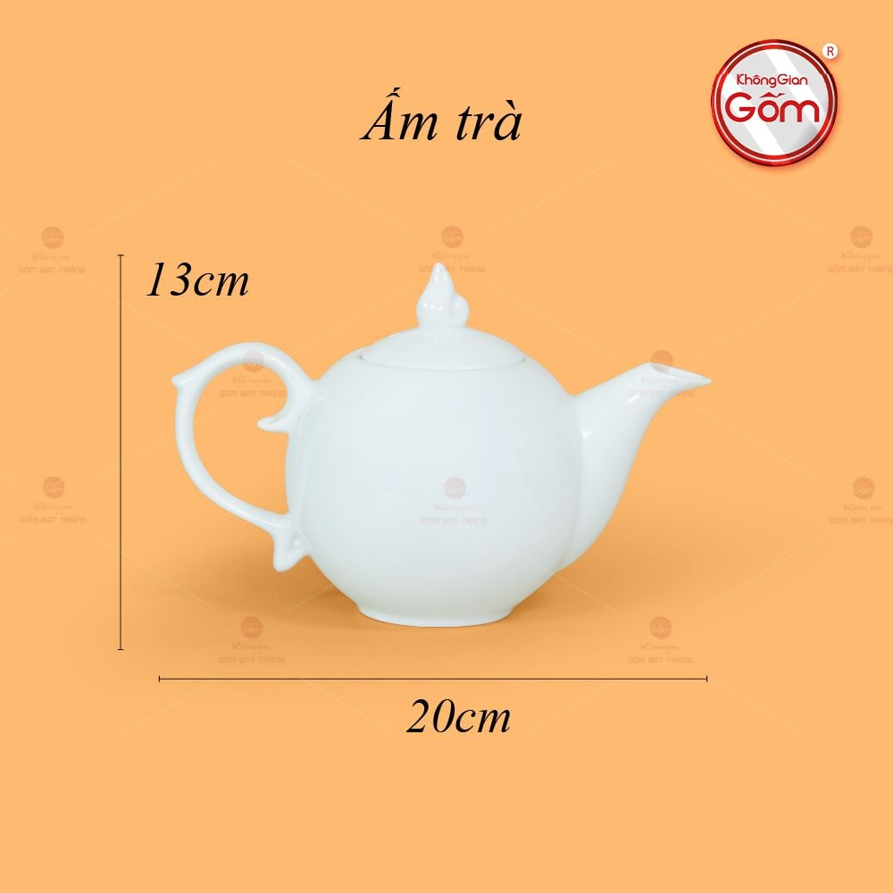 Bộ Trà Men Trắng Ngọn Lửa