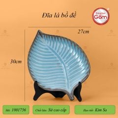 Bộ Bát Đĩa Bát Tràng Men Biển Xanh Kim Sa
