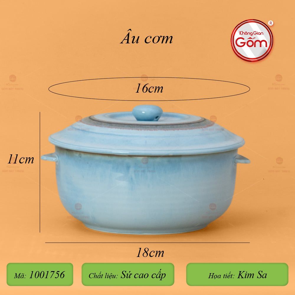 Bộ Bàn Ăn 10 Người (23 món) Men Biển Xanh Kim Sa