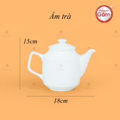 Bộ Trà Men Trắng Vuông Cao