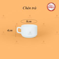 Bộ Trà Men Trắng Vuông Cao