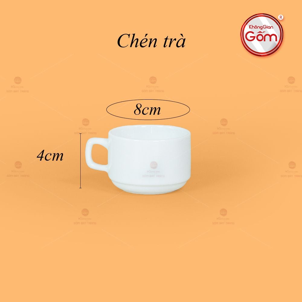 Bộ Trà Men Trắng Vuông Thấp