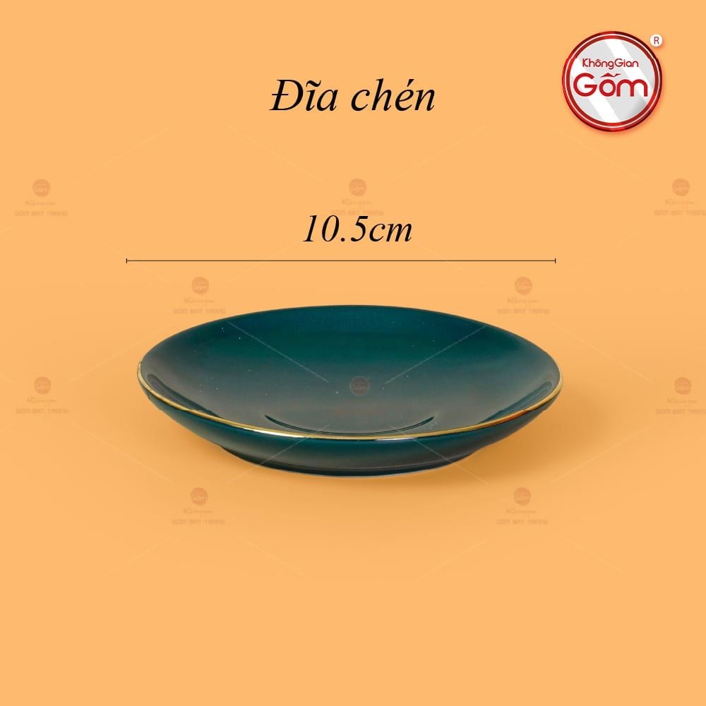 Bộ Trà Men Xanh Lam Đài Các Kẻ Vàng