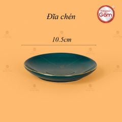 Bộ Trà Men Xanh Lam Bưởi Cành Kẻ Vàng