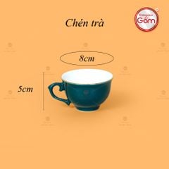 Bộ Trà Men Xanh Lam Đài Các Kẻ Vàng