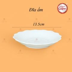 Bộ Trà Men Trắng Mẫu Đơn Ly Lượn