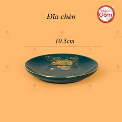 Bộ Trà Men Xanh Lam Ngọn Lửa Thuận Buồm Xuôi Gió Vẽ Vàng