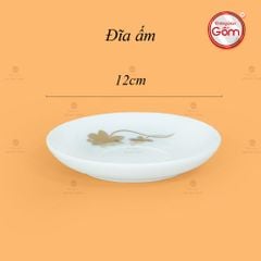 Bộ Trà Men Trắng Đức Sen Bướm Vẽ Vàng