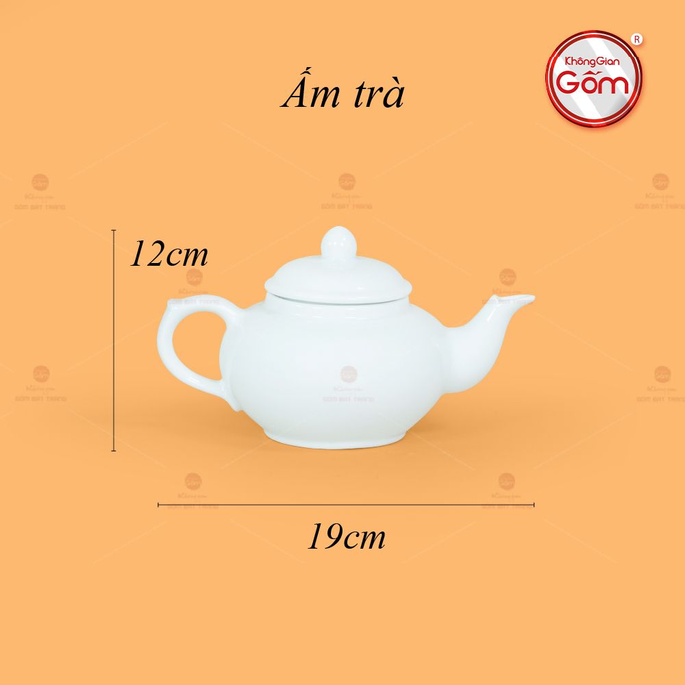 Bộ Trà Men Trắng Bà Ba