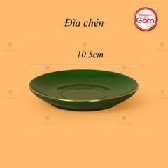 Bộ Trà Men Lục Bưởi Cành Kẻ Vàng