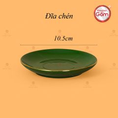 Bộ Trà Men Lục Dáng Minh Long Kẻ Vàng