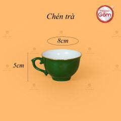 Bộ Trà Men Lục Đài Các Kẻ Vàng