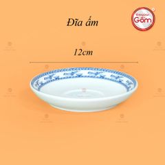 Bộ Trà Men Trắng Vuông Cao Viền Chim Hạc