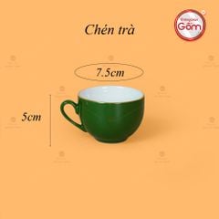 Bộ Trà Men Lục Dáng Minh Long Kẻ Vàng