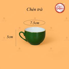 Bộ Trà Men Lục Ngọn Lửa Kẻ Vàng