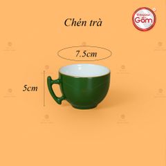 Bộ Trà Men Lục Bưởi Cành Kẻ Vàng