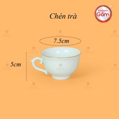 Bộ Trà Men Ngọc Đài Các Vẽ Vàng