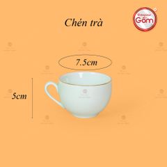 Bộ Trà Men Ngọc Dáng Minh Long Vẽ Vàng