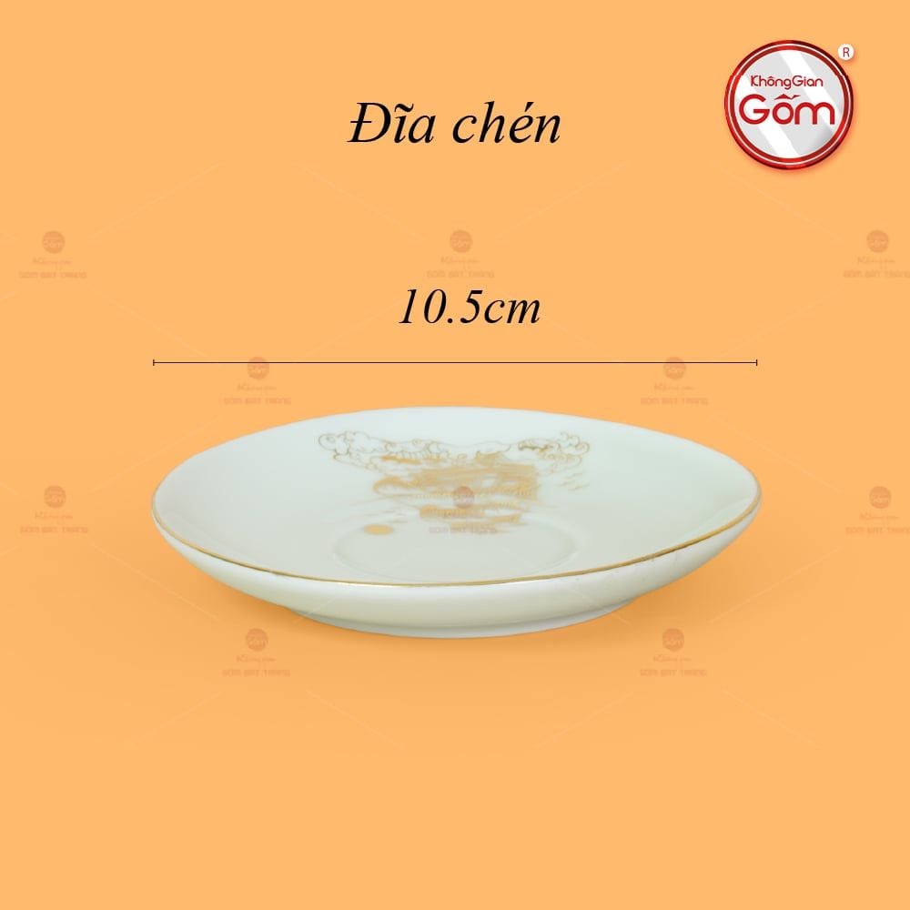 Bộ Trà Men Trắng Dáng Minh Long Thuận Buồm Xuôi Gió Vẽ Vàng