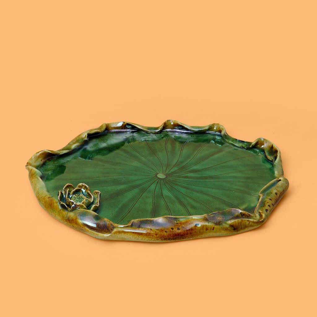 Khay Trà Sen Xanh Ngọc Lục Bảo