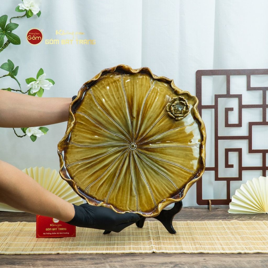 Khay Trà Sen Men Hoàng Thổ