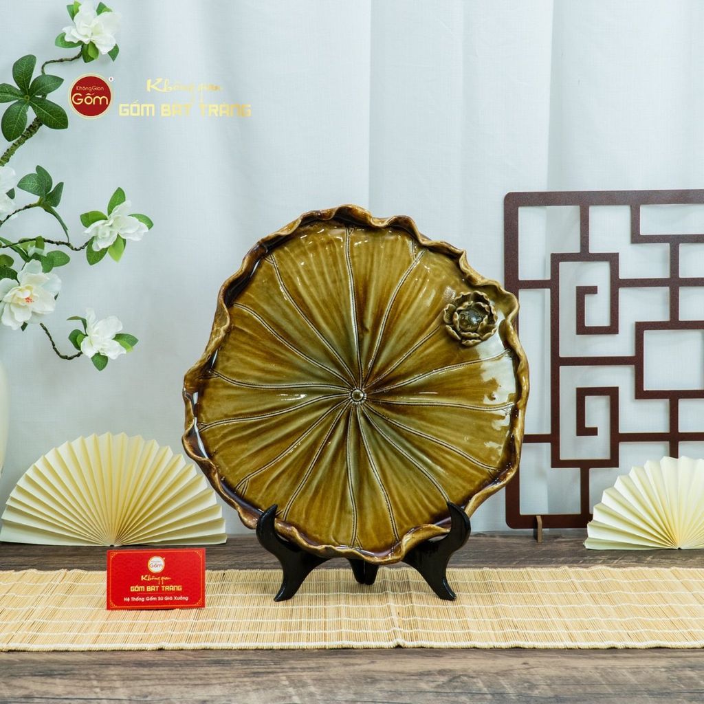 Khay Trà Sen Men Hoàng Thổ