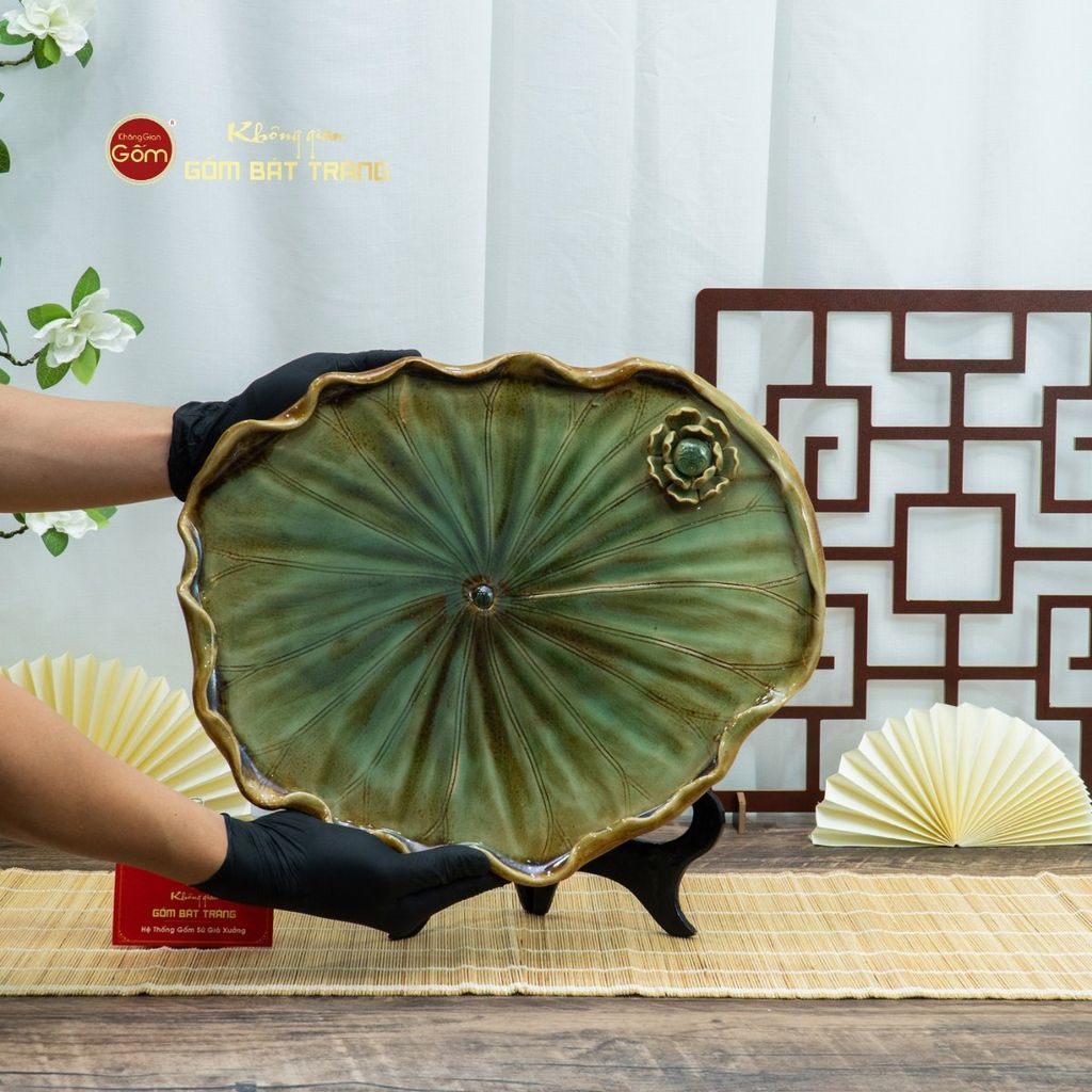 Khay Trà Sen Ngang Xanh Nhạt